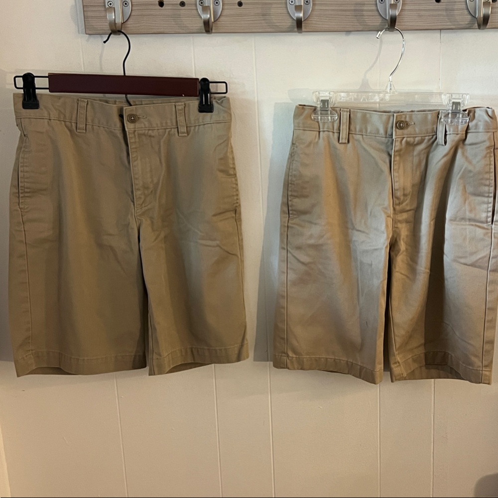 2 Pair Lands' End Men's Khaki Chino Shorts